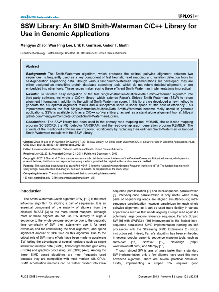 SIMD SW Library | PDF | Sequence Alignment | Computing