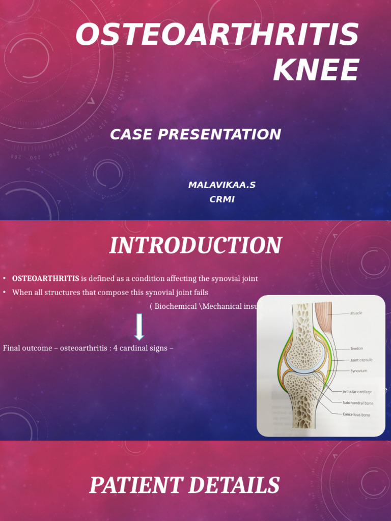 ORTHO Case Presentation | PDF | Knee | Osteoarthritis