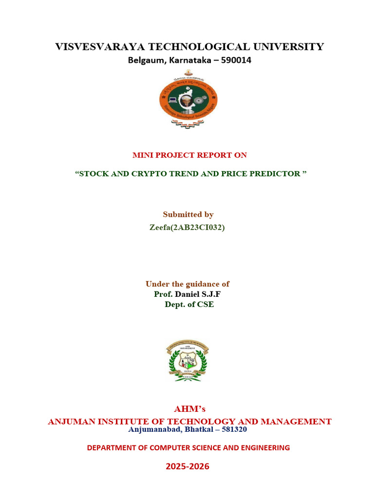 Mini Project Final Report Edit PDF | PDF | Machine Learning | Prediction