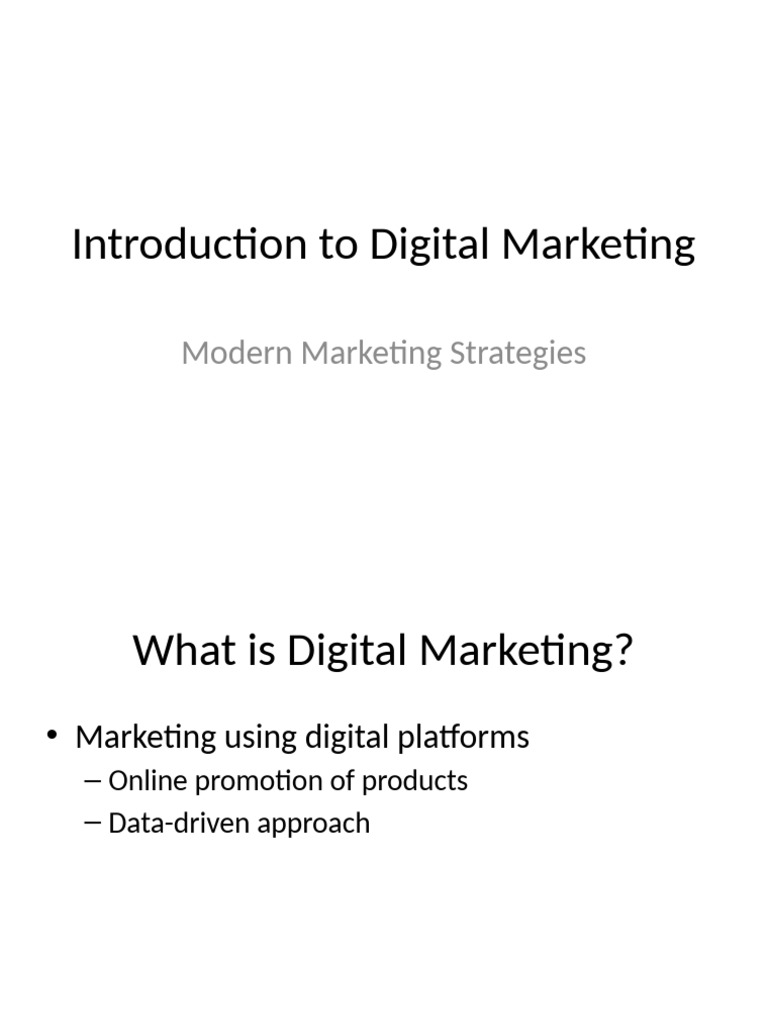 Introduction To Digital Marketing | PDF