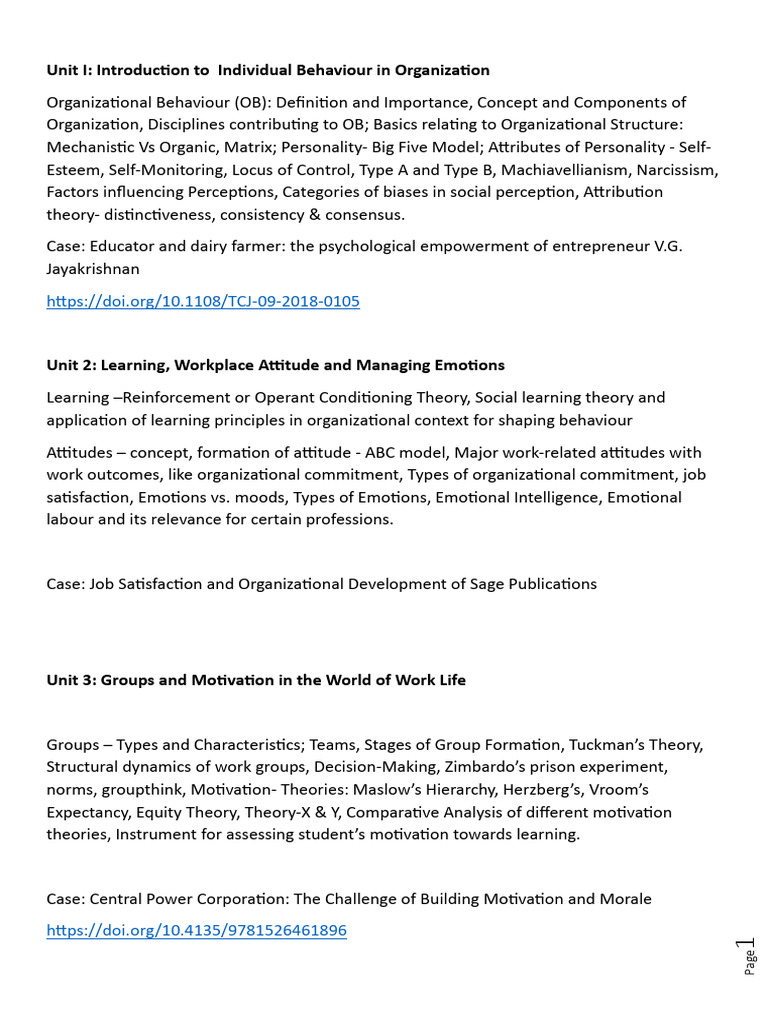 Organizational Behaviour ETE Notes | PDF | Leadership | Motivational