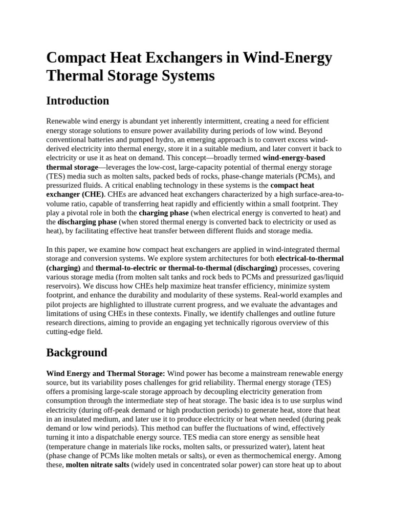 Compact Heat Exchangers in Wind | PDF | Energy Storage | Heat Exchanger