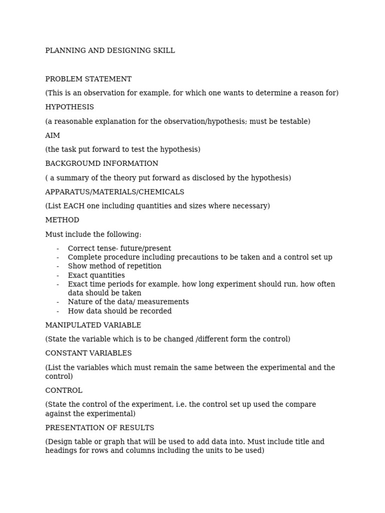 Plan and Design Procedure and Example | PDF | Experiment | Hypothesis