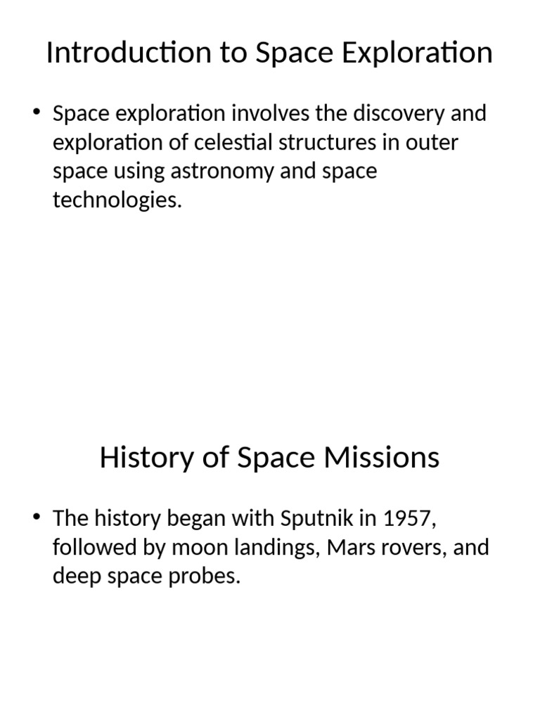 Space Exploration Presentation | PDF