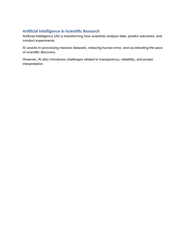AI Research Document Without Visuals | PDF | Artificial Intelligence ...