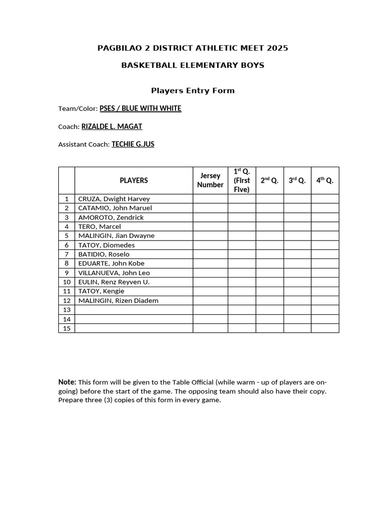 Players Entry Form Improvised DM 2024 1 | PDF