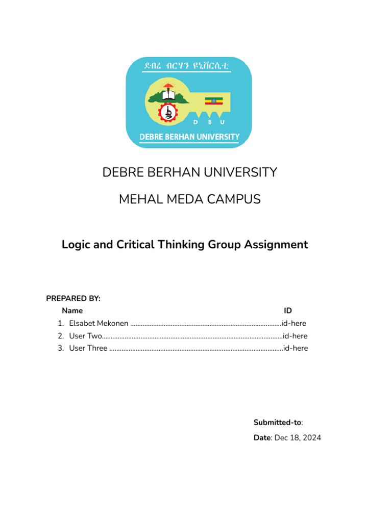 Logic and Critical Thinking Assignment-1 | PDF | Critical Thinking | Logic