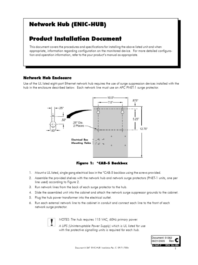 Network Hub (ENIC-HUB) Product Installation Document | PDF ...