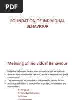 Foundation of Individual Behaviour