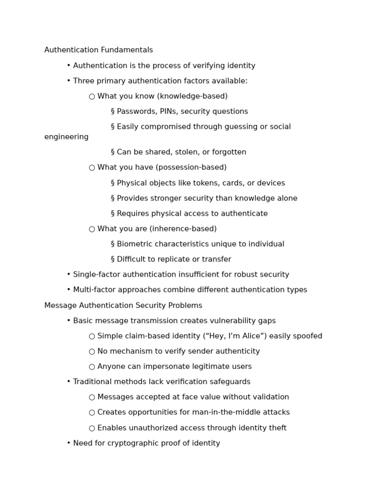 Class Note For FSCT 8561 | PDF | Authentication | Security