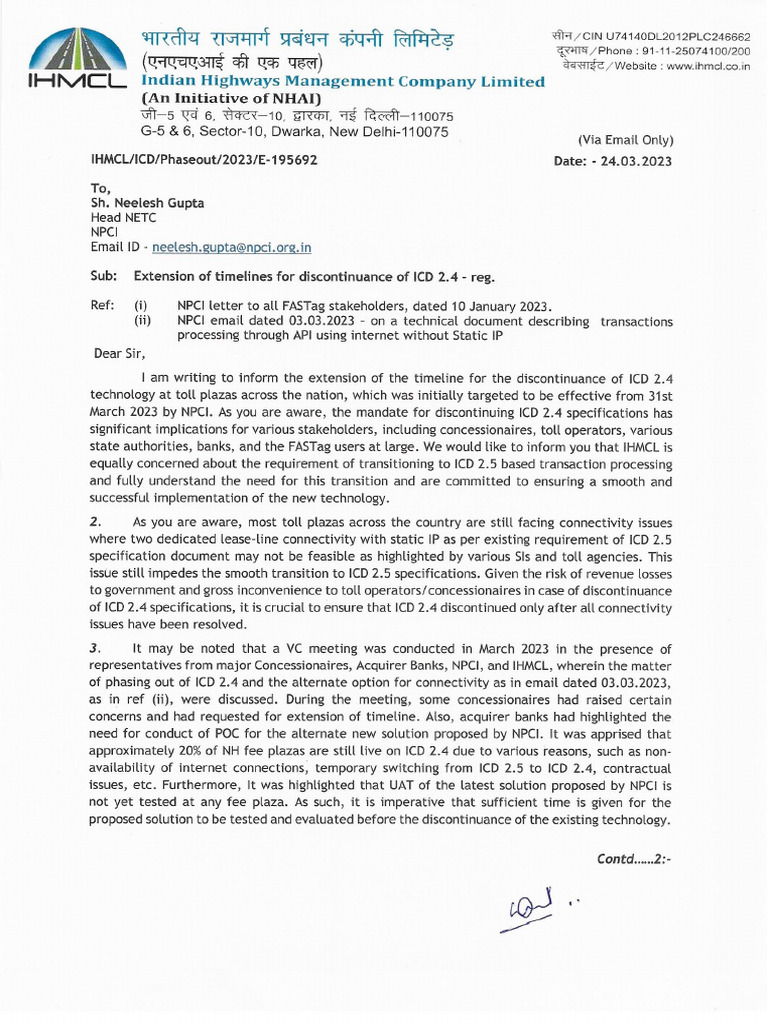 Letter To NPCI | PDF
