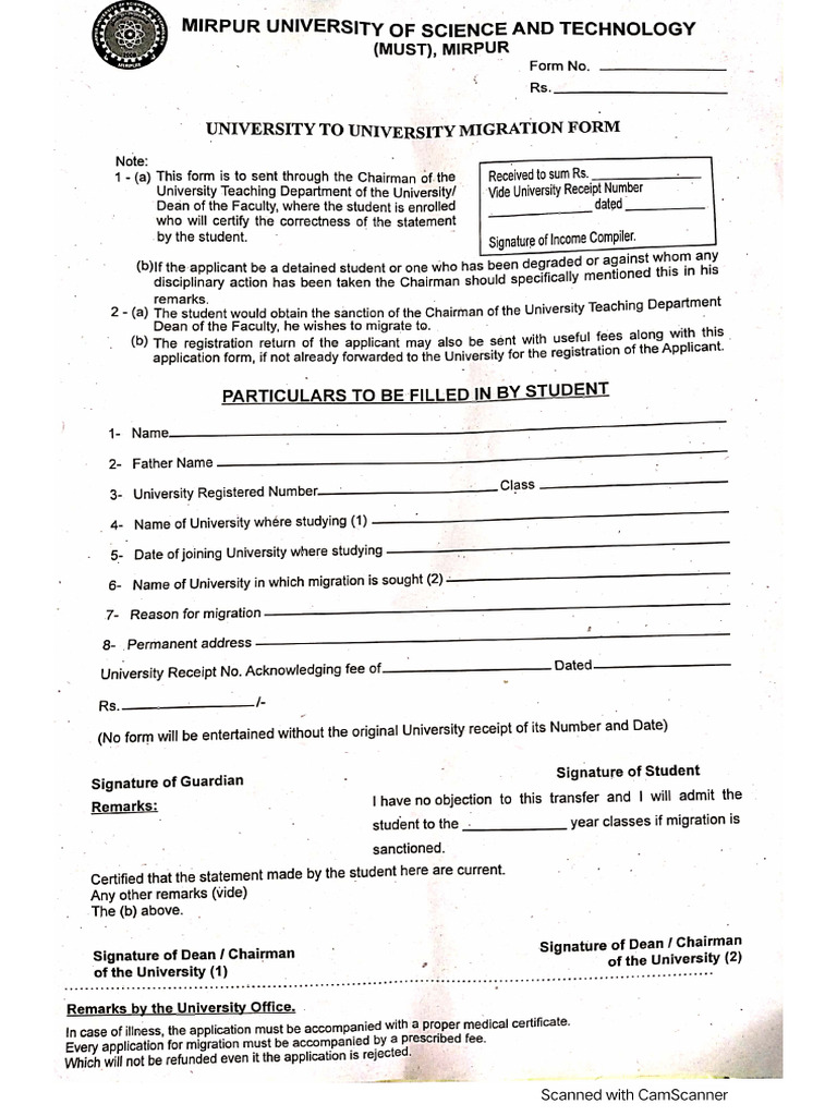 Migration Form | PDF