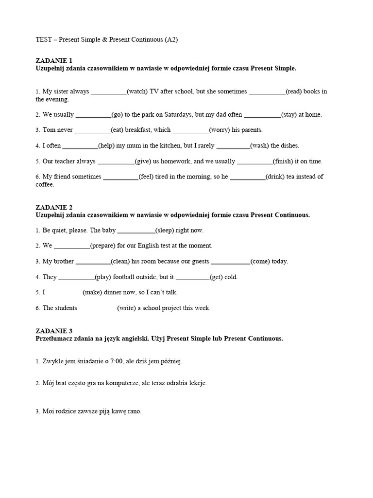 Test - 8 KL Present - Tenses | PDF