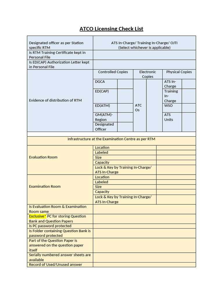 1 CAP Inspection Check List - Final (Exclusive) | PDF