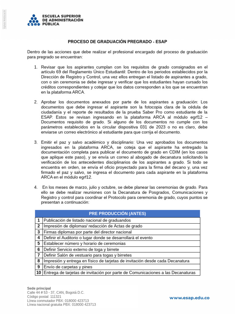 Proceso de Graduación Pregrado | PDF