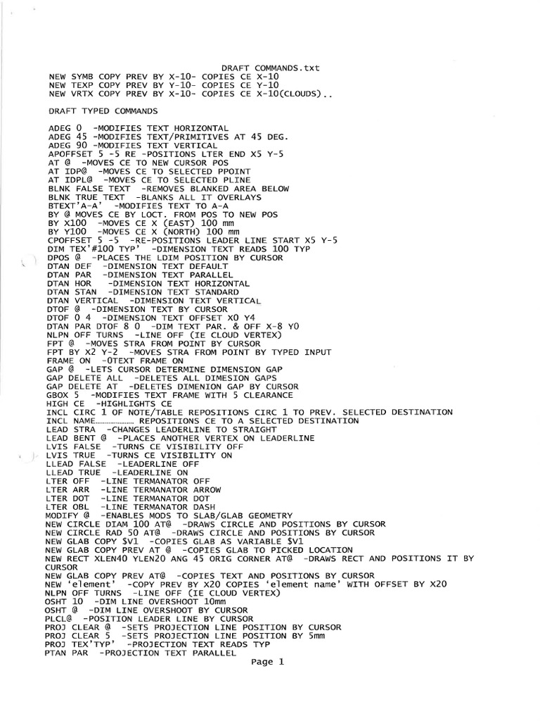 Pdms Draft Commands | PDF