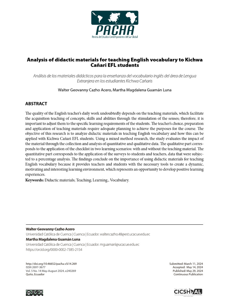 Analysis of Didactic Materials For Teaching Englis | PDF | Learning ...