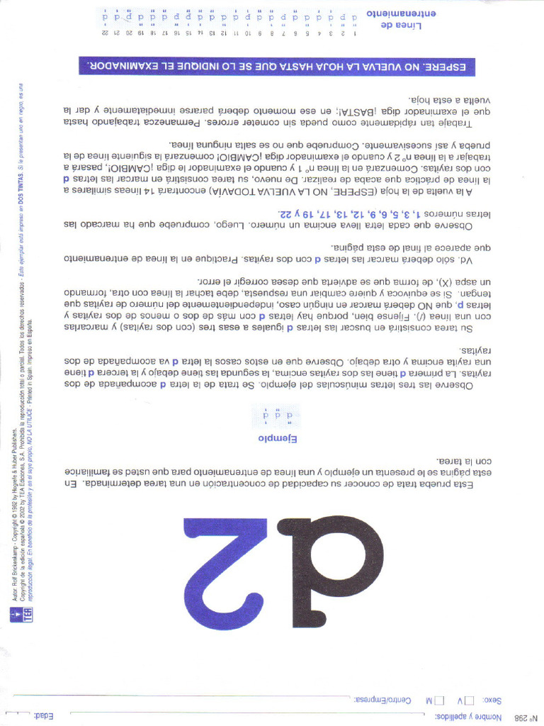 18 Prueba D2 Protocolo | PDF