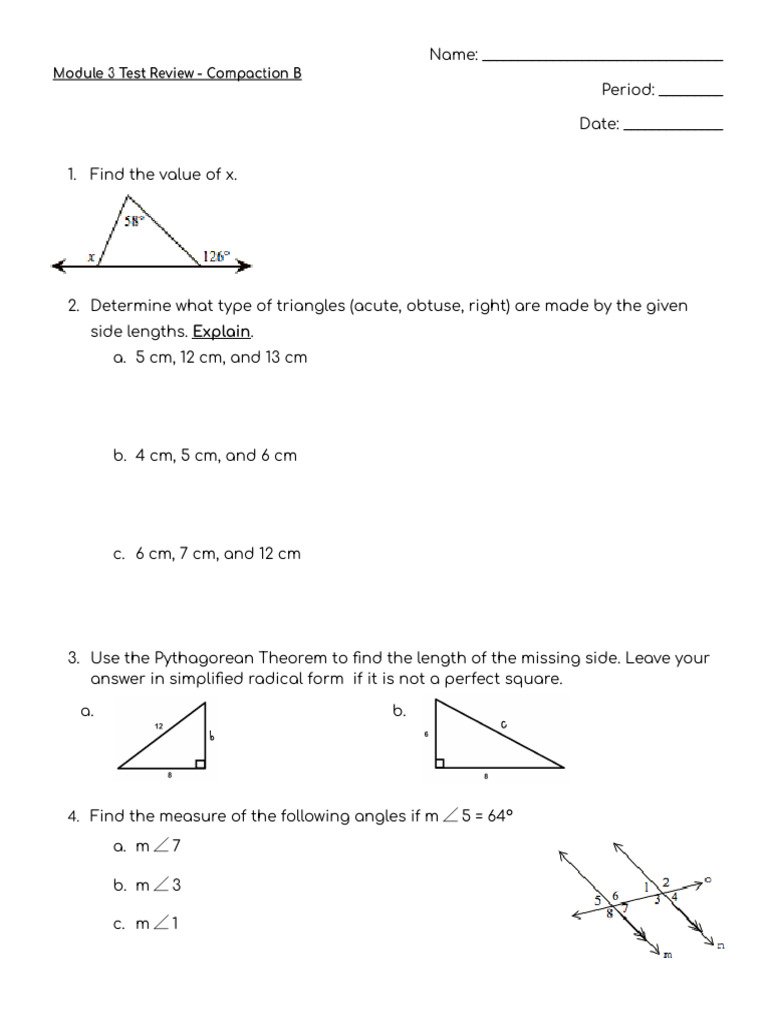 Unit 3 Test Review - Compaction-3 | PDF | Mathematics