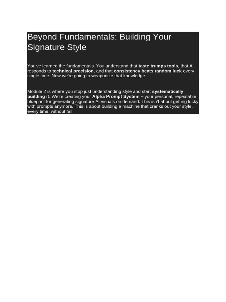 Building Your Signature AI Style System | PDF