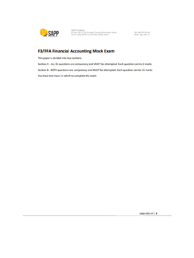 Sapps Ffa Mock | PDF