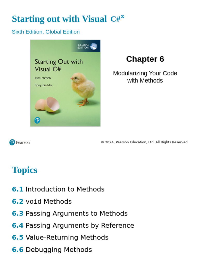 Chapter 06 Gaddis CSharp 6e | PDF | Parameter (Computer Programming ...