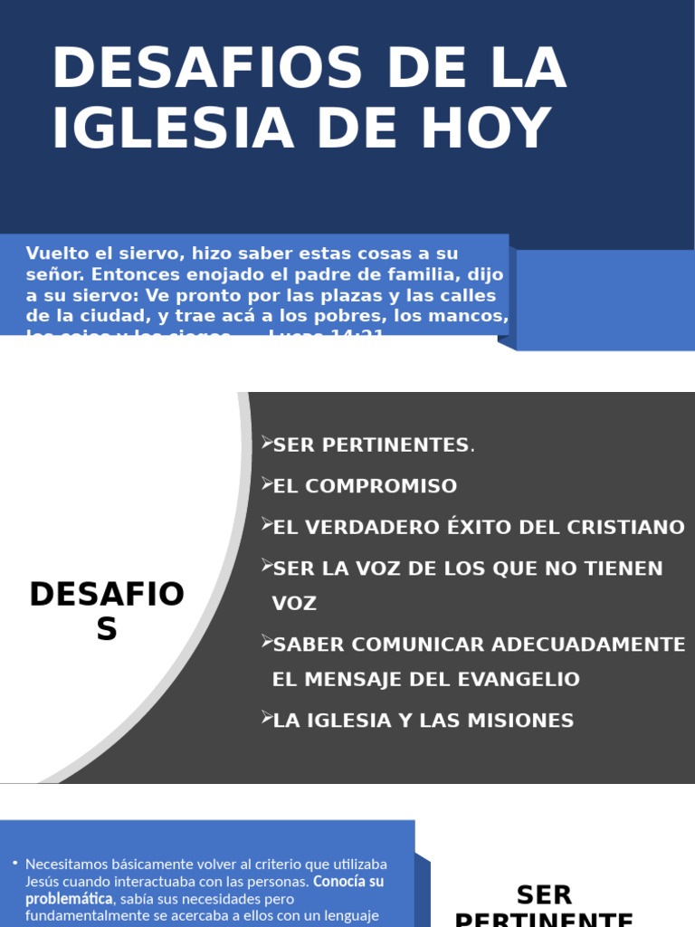 ESTUDIO BIBLICO Desafios de La Iglesia de Hoy | PDF | Jesús | Evangelio ...