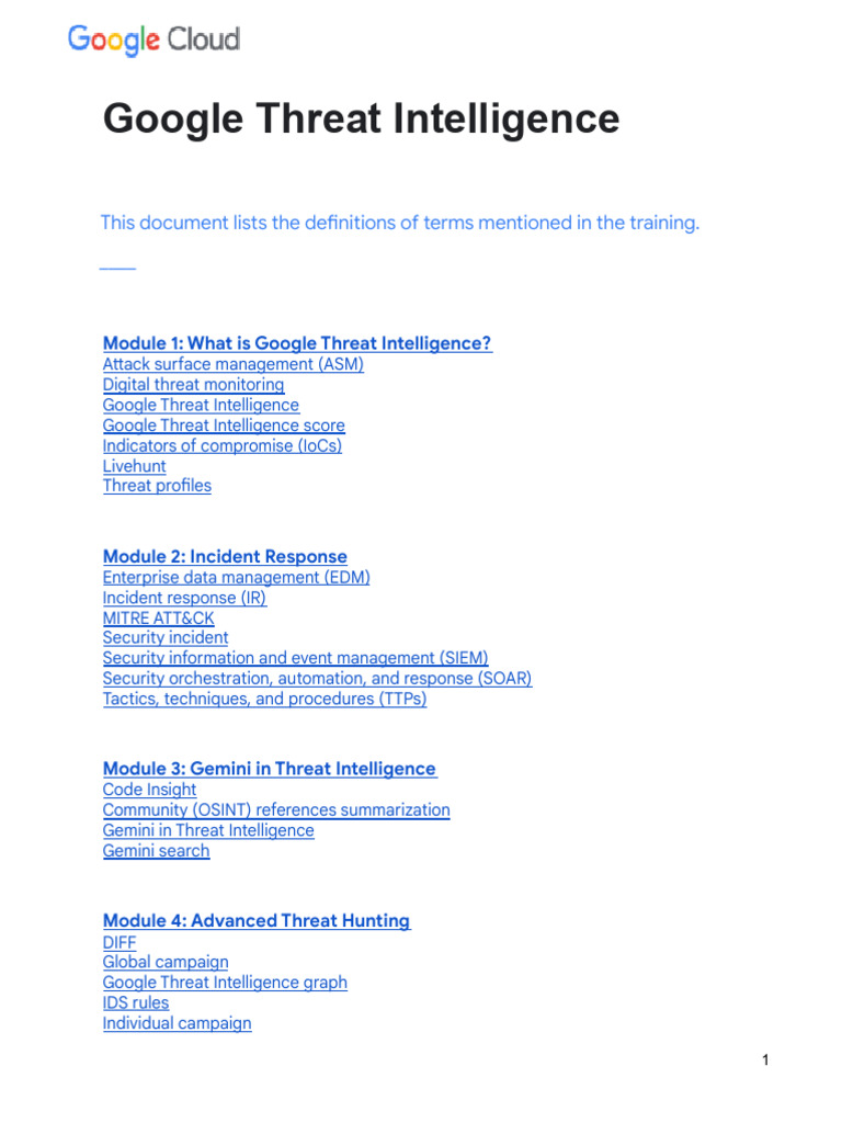 Google Threat Intelligence Glossary PDF - en | PDF | Security ...