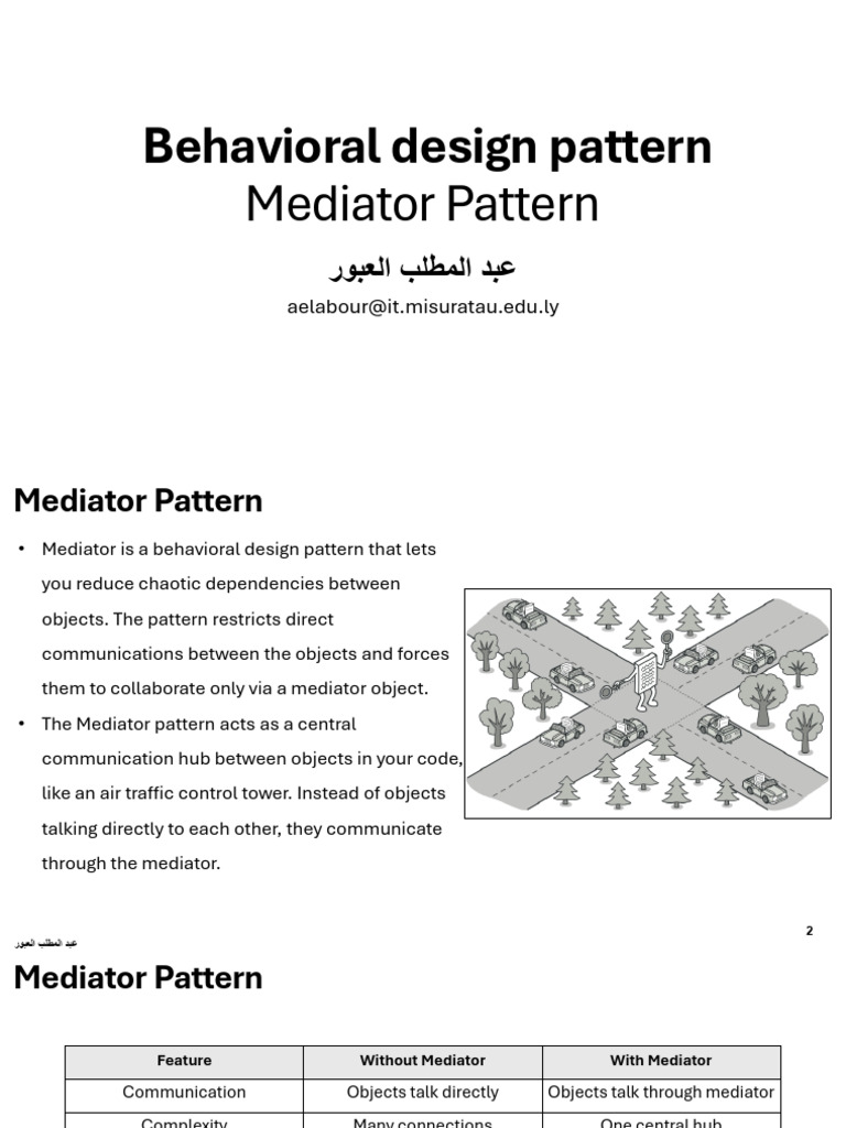 Lecture 10 - Behavioral Design Pattern - Mediator Pattern | PDF ...