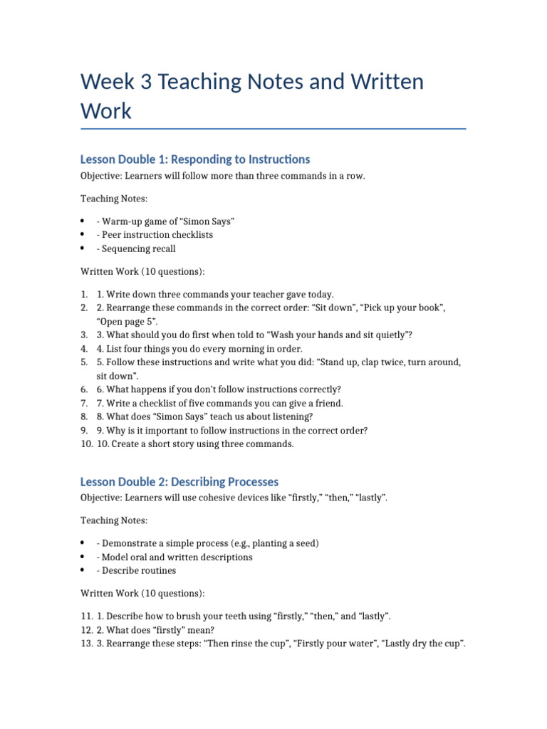 Grade 5 Teaching Notes and Written Work | PDF