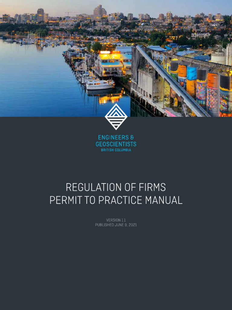 EGBC - Regulation of Firms Permit To Practice Manual | PDF | By Law ...