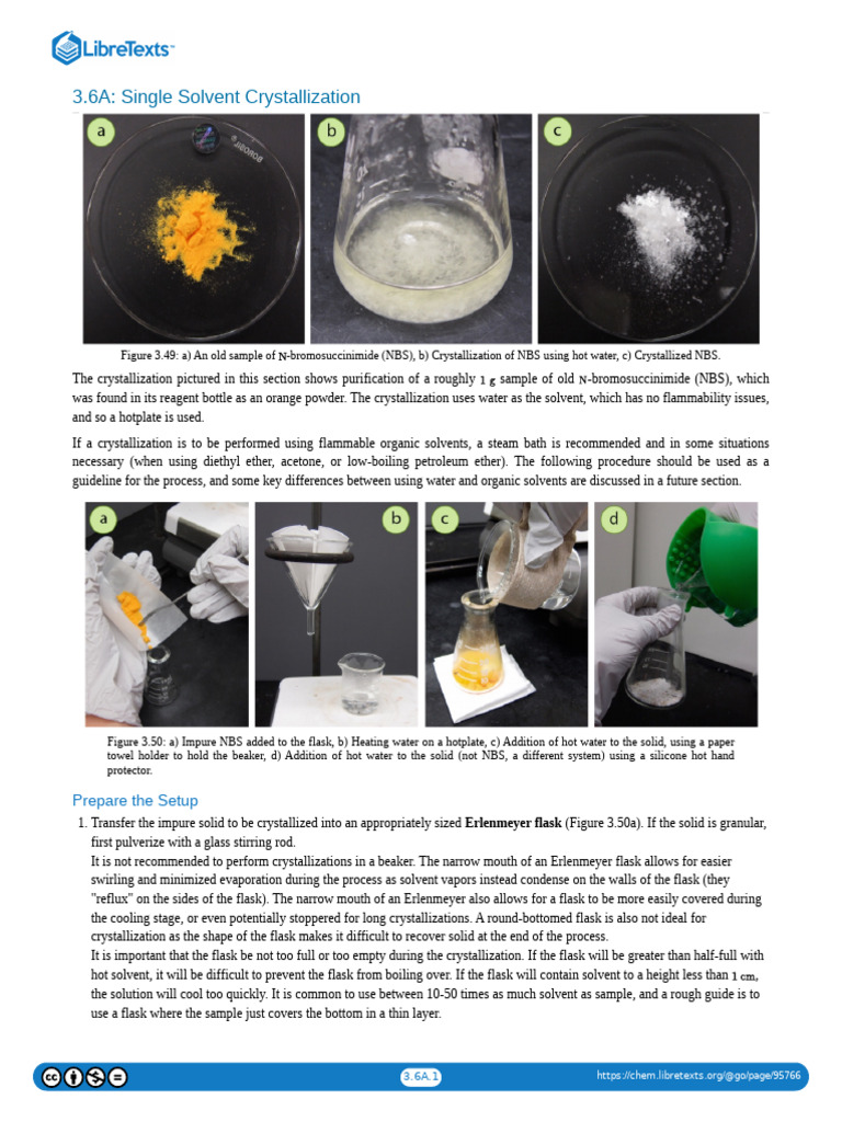 3.6A - Single Solvent Crystallization | PDF | Filtration | Crystallization
