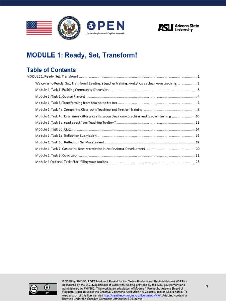 PDTT MOOC Module 1 Packet | PDF | Teachers | Teacher Education