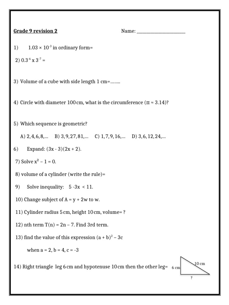 Grade 9 r2 | PDF