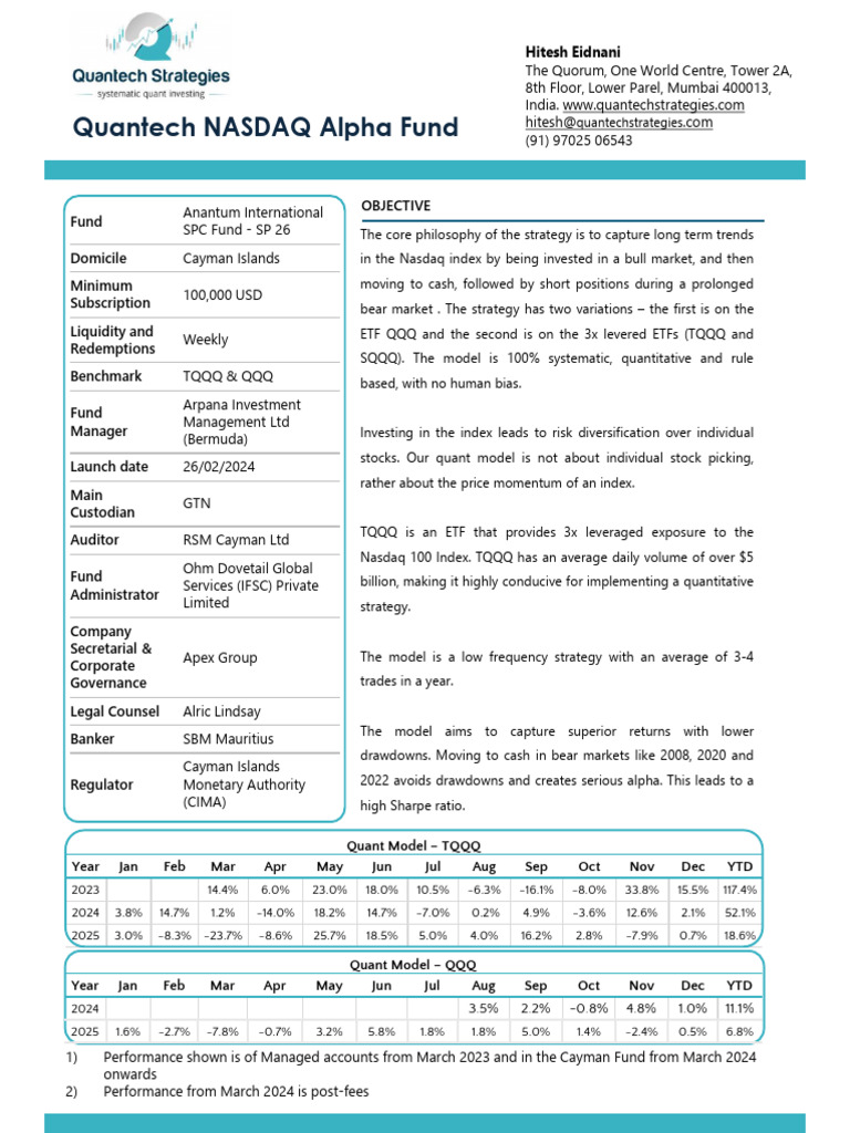 Quantech Fund Factsheet Dec 2025-1 | PDF | Investing | Securities (Finance)
