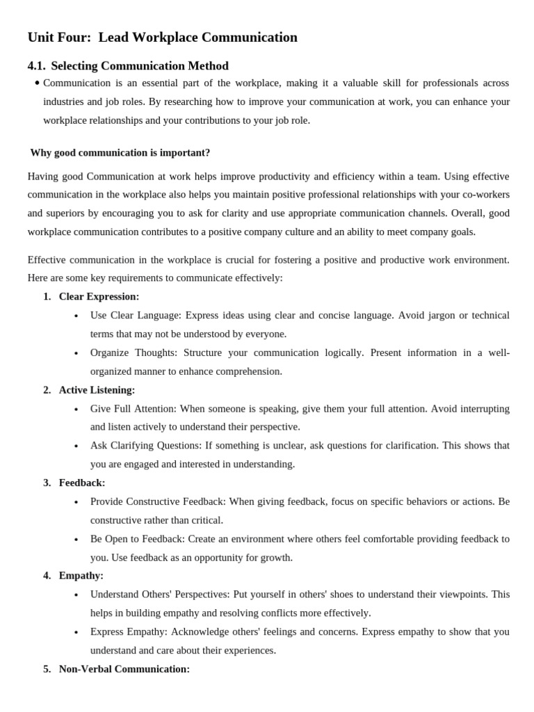 Unit Four Provide First Level | PDF | Communication | Learning