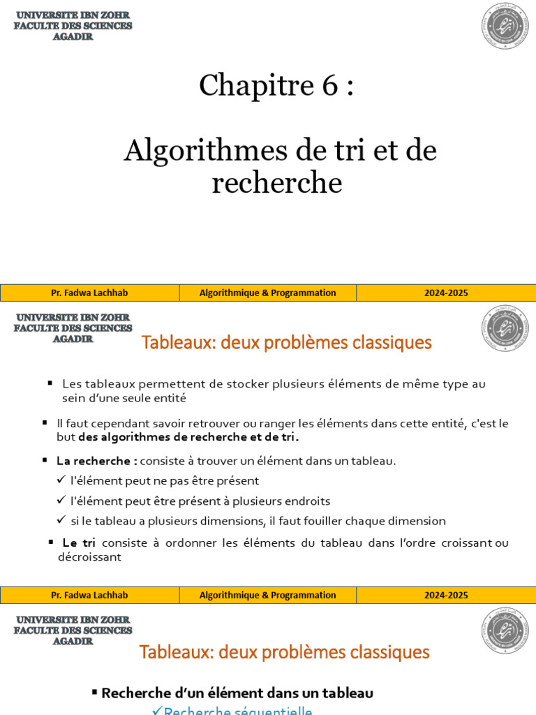 AlgPrg - Cours - Chapt 6 | PDF | Algorithmes | Mathématiques appliqués
