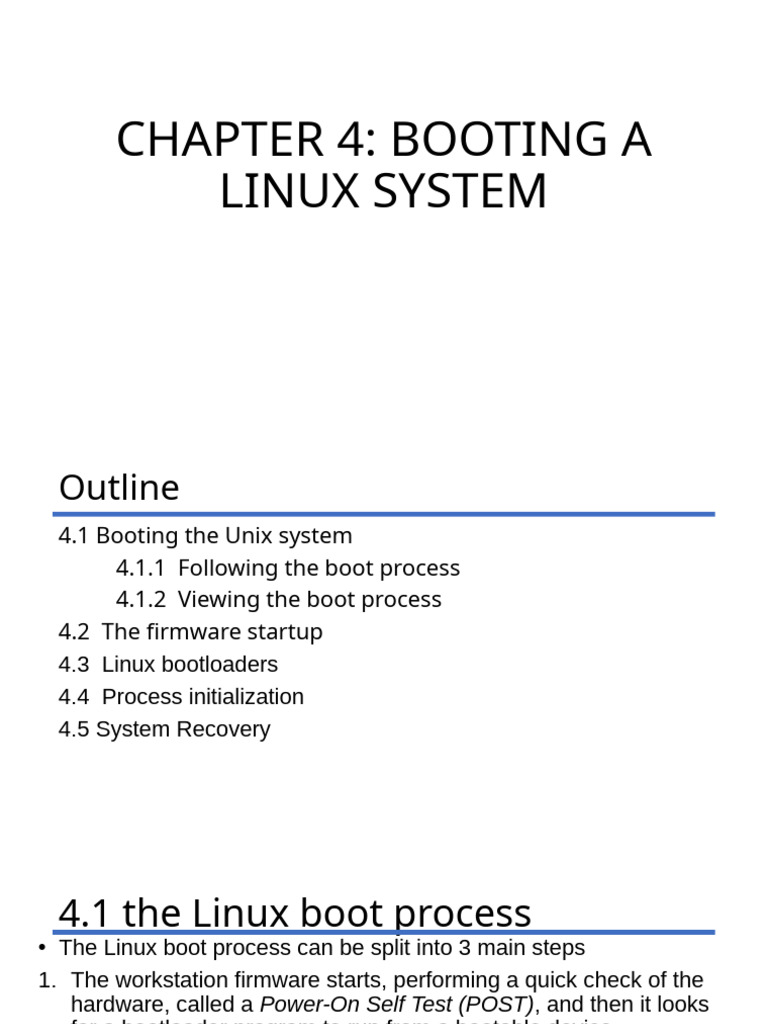 CHAPTER 4 Booting A Unix System | PDF | Booting | System Software