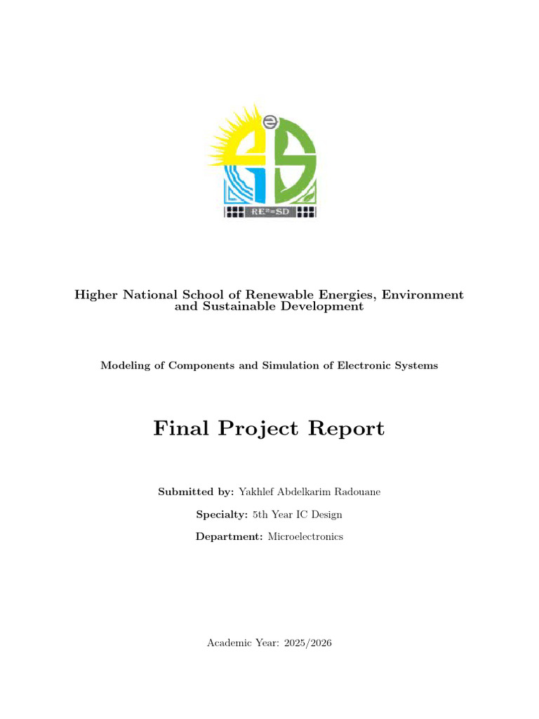 Abdelekrim Redouane Miniproject | PDF | Electrical Engineering ...