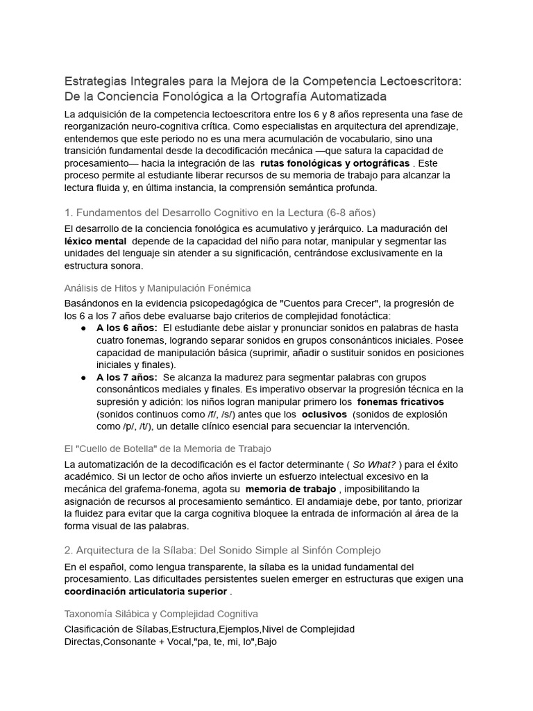 Estrategias Integrales para La Mejora de La Competencia Lectoescritora ...