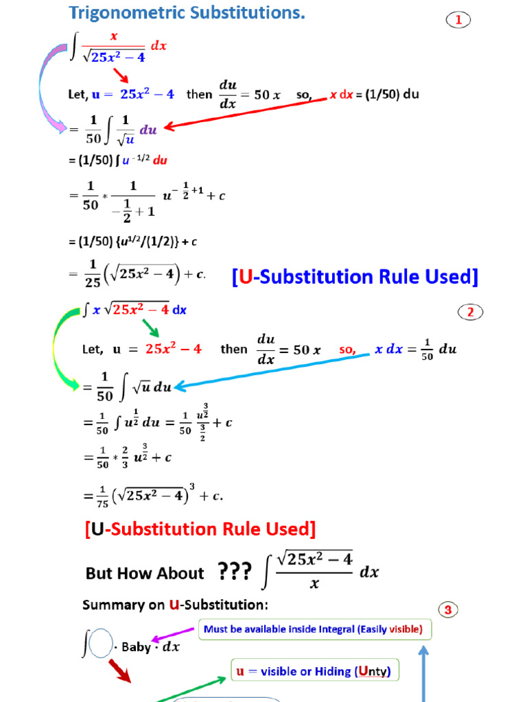 Lecture 4 on 7.4 Trigonometric substitution | PDF | Teaching ...