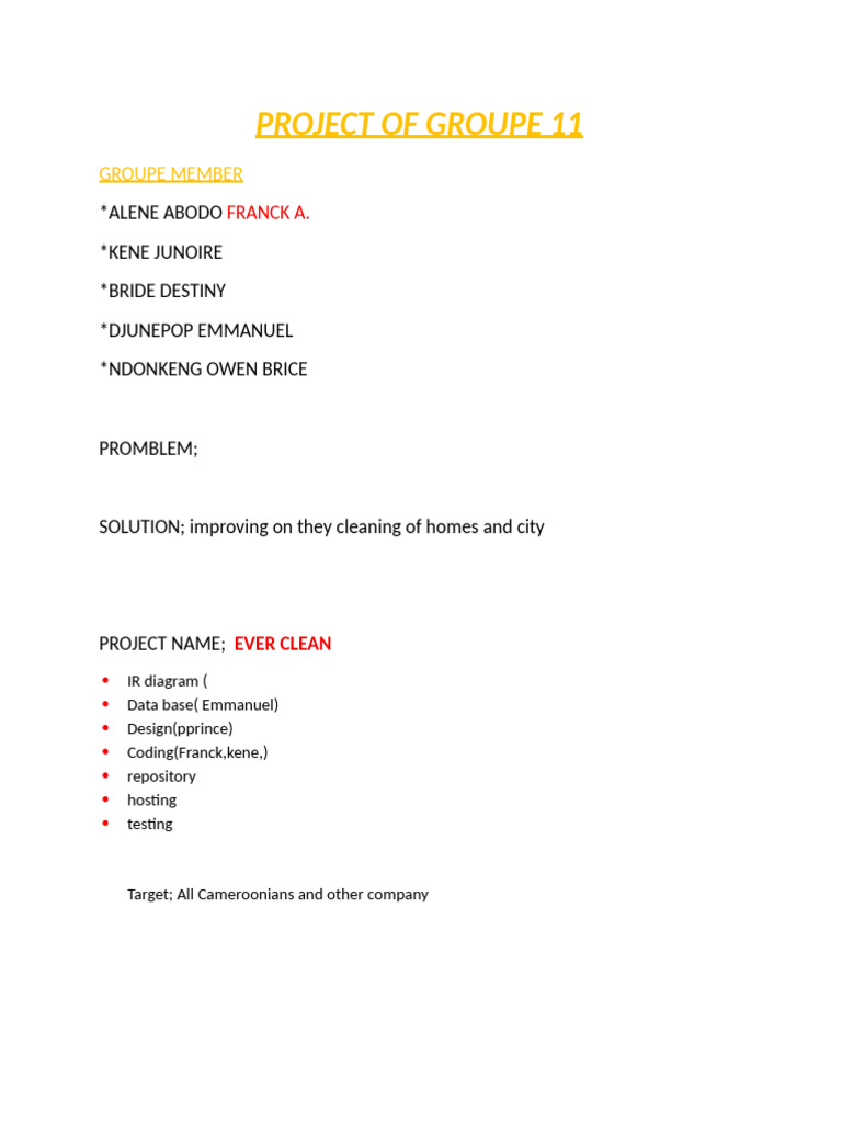 Project of Groupe 11 | PDF