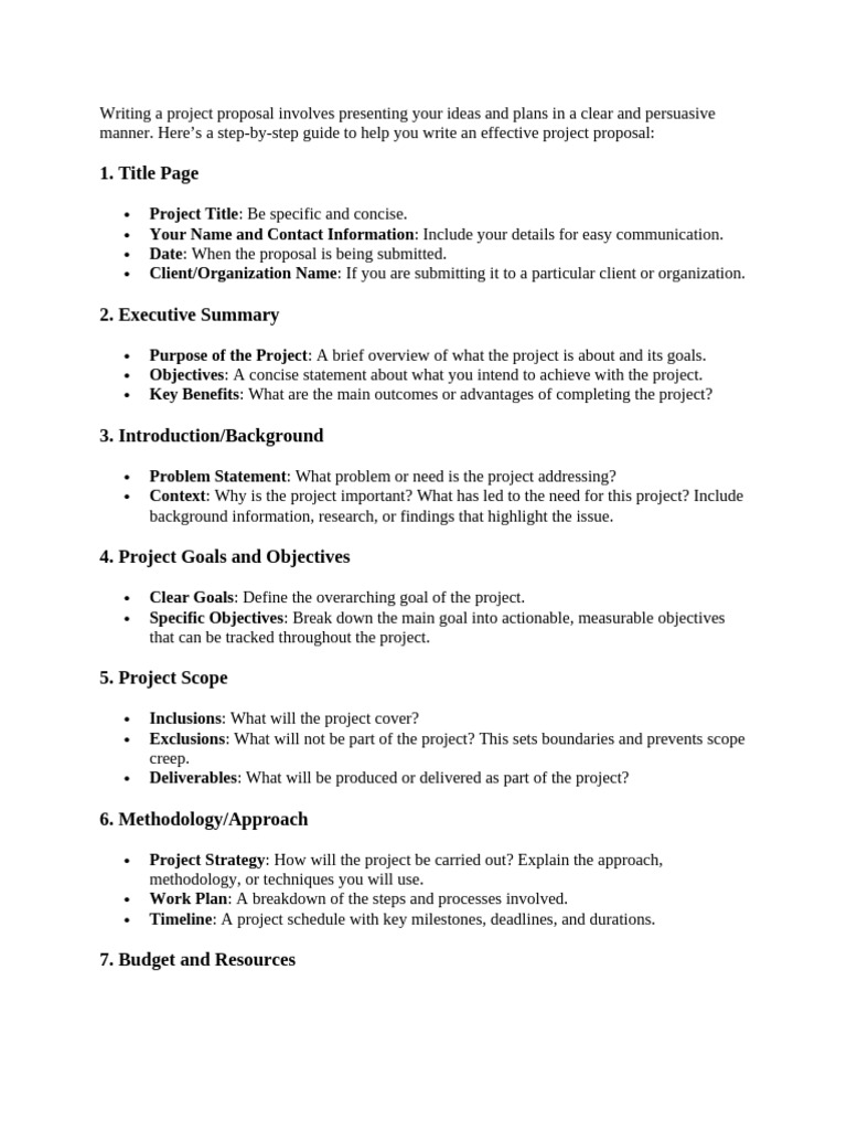 Writing A Project Proposal Involves Presenting Your Ideas and Plans in ...