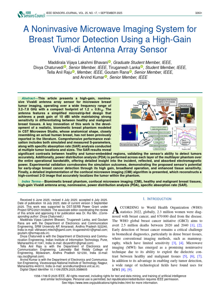A Noninvasive Microwave Imaging System for Breast Tumor Detection Using ...