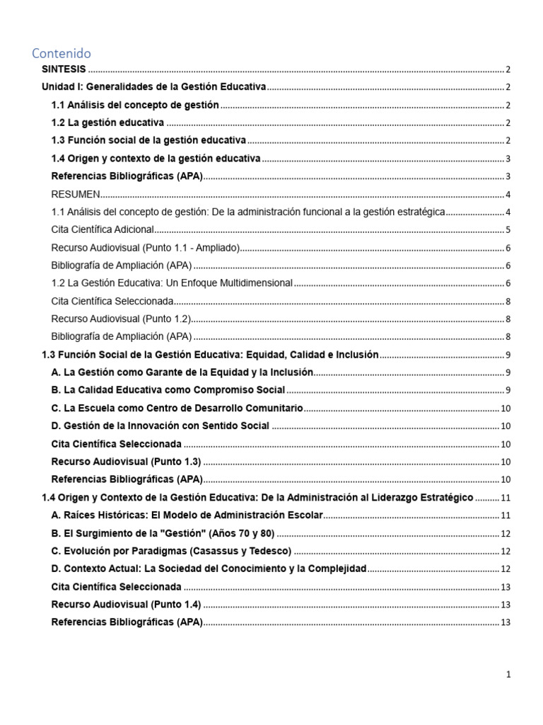 Unidad I. Generalidades de La Gestión Educativa | PDF | Institución ...