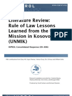 (ENG Lessons Learned) Literature Review Rule of Law Lessons Learned From the UN Mission in Kosovo UNMIK CR 09 006