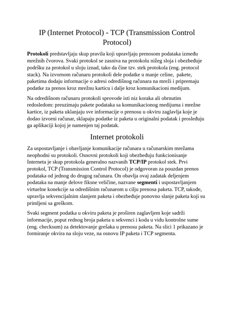 3.IP Protokol TCP | PDF