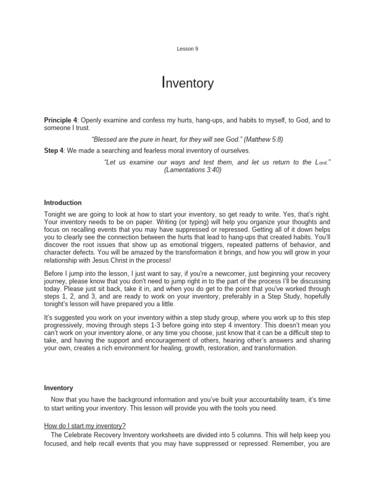 Lesson 9 Inventory (2) | PDF | Emotions