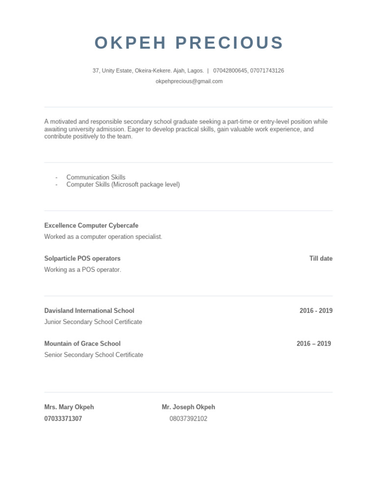 Precious CV | PDF
