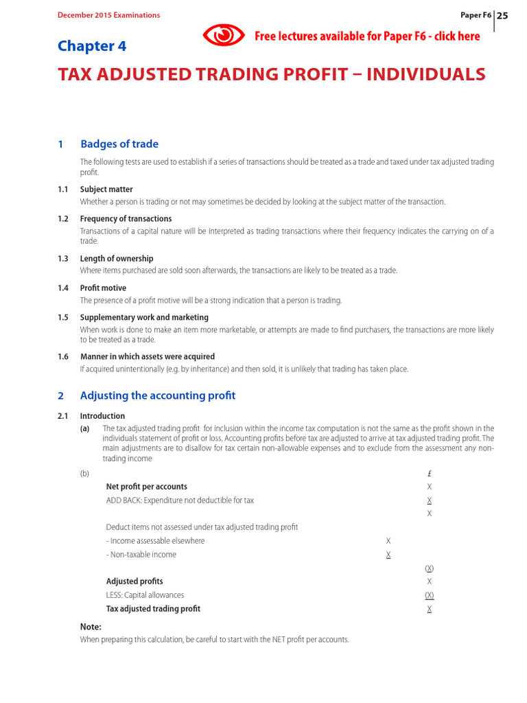 ACCA F6ch4 | PDF | Expense | Taxes
